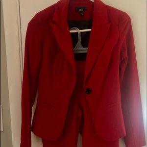 BCX work set beautiful red tone . Fits well. Petite